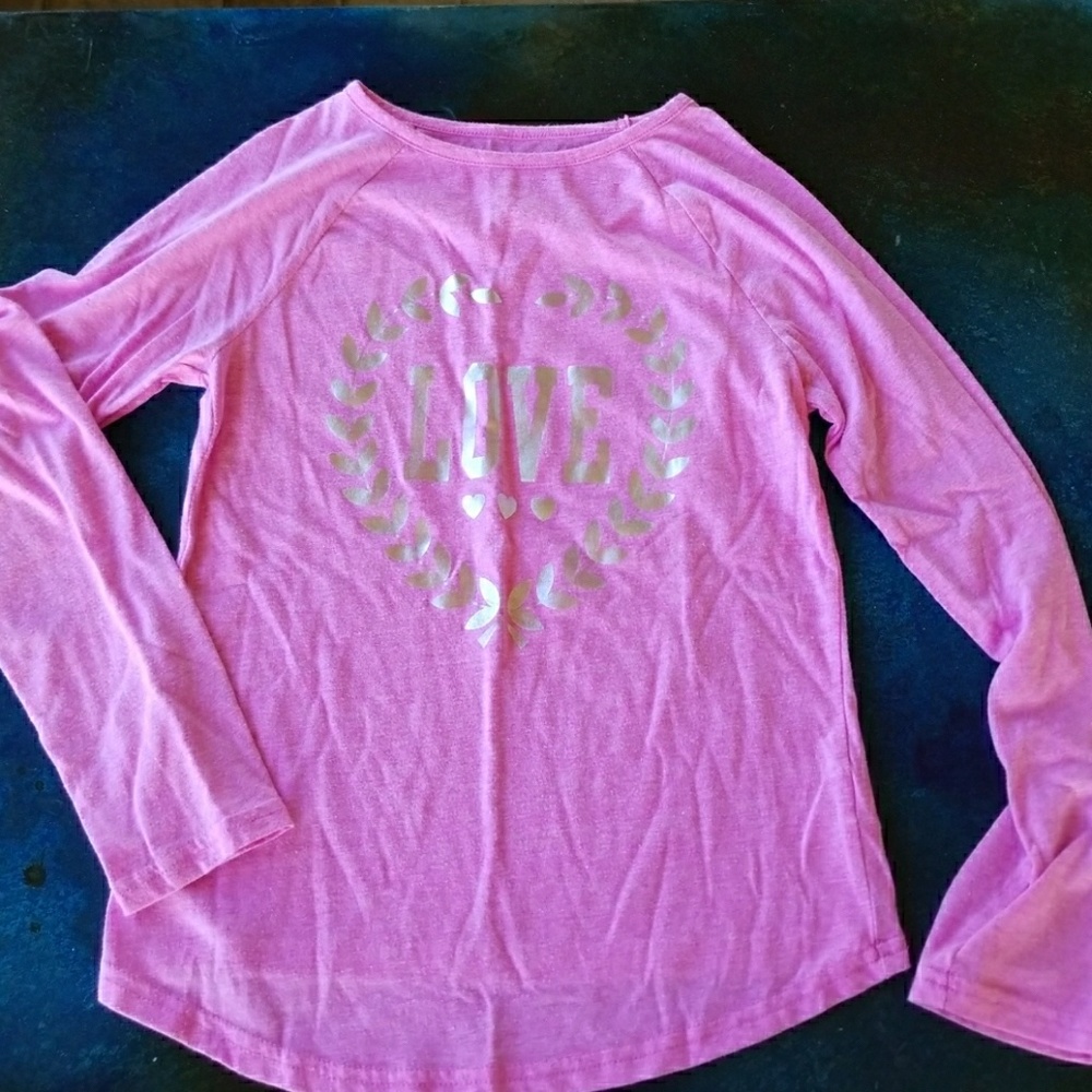 Girls size L 10-12 Long-sleeve DANSKIN Pink shirt